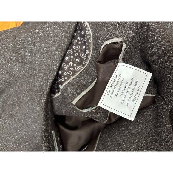 Joseph Abboud Mens Blazer Jacket Size 48R Brown Heathered 2 Button Sport Coat - Picture 6 of 7